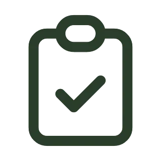 clipboard med check ikon